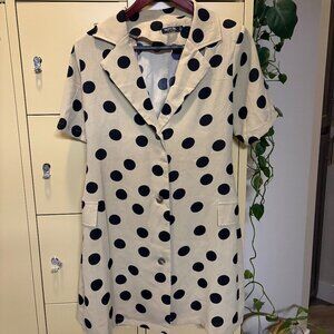Nasty Gal Polka Dot Mini Shirt Dress - US Size 6